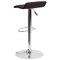 Emma and Oliver Quilted Wave Seat Adjustable Height Barstool with Chrome Base